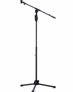 Fitueyes Metal Tripod Adjustable Boom Arm Mic Stand with 2 Free Microphone Clips Professional Grade