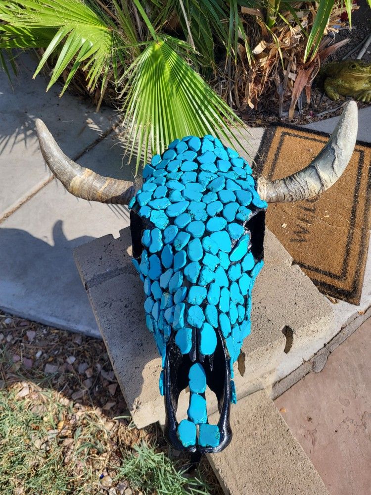 Large Decorated Cow Skull