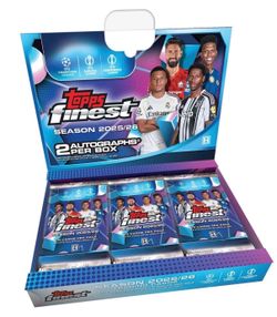 2025-26 TOPPS FINEST UEFA Club Competitions HOBBY BOX (2 AUTOs) UCC Soccer New