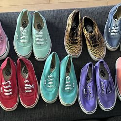VANS SHOES Size 7W / 5.5M - 9 Pairs Lightly Used, Great For School