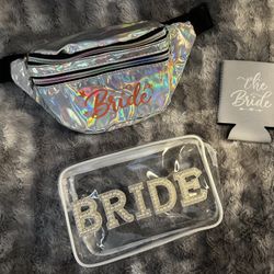 Bride Cosmetics Pouch, Fanny Pack And Can Coozy
