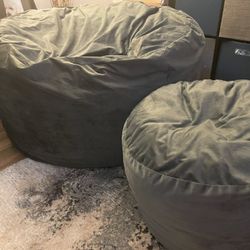 Bean Bag Chair & Foot Stool 