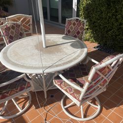 White Bamboo Outdoor Furniture Set!!