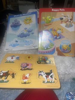 Lot If 3 Puzzles Pre School 