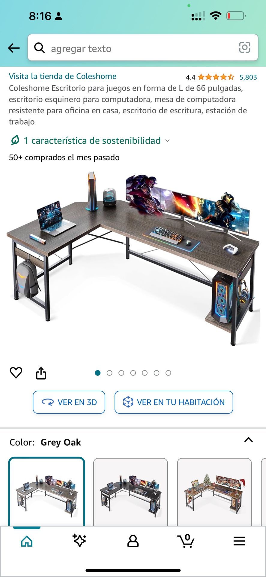 L shaped desk