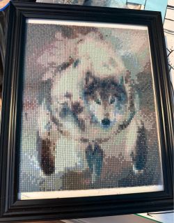 Finished Wolf Diamond Art