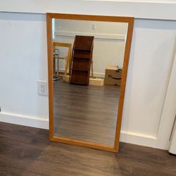 Midcentury Modern Wood Framed Rectangular Mirror
