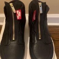 Brand New Jordan 1 Retro High Zip Sneakers Women's Size 9 Black Sail Leather Sneakers
