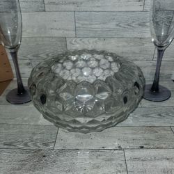 Vintage skeleton rimmed Fastoria crystal