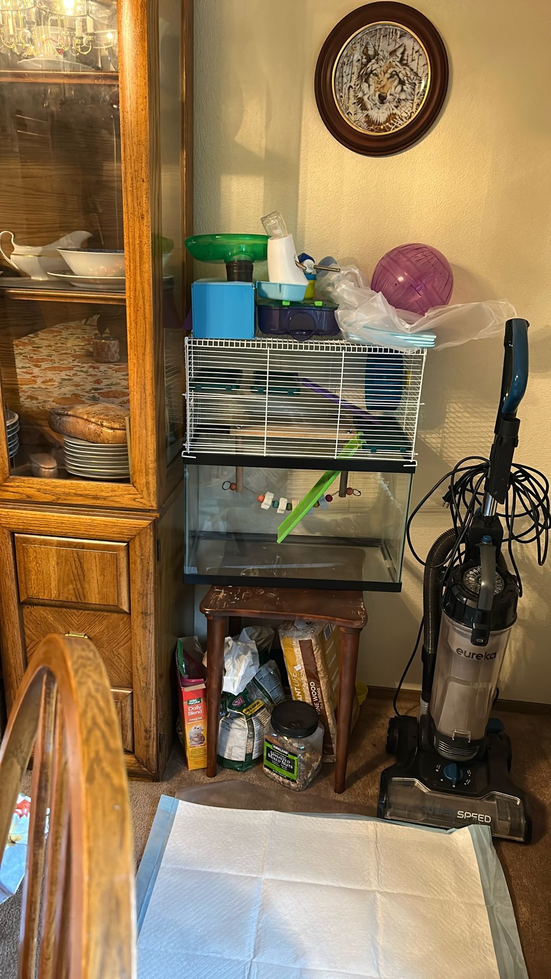 2 Tier Hamster Cage With Assortment Of Hamster Stuff