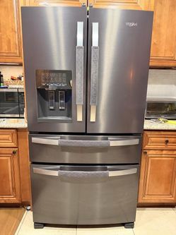 Whirlpool 36 in. 24.5 cu. ft. Standard Depth French Door Refrigerator in Fingerprint Resistant Stainless Steel
