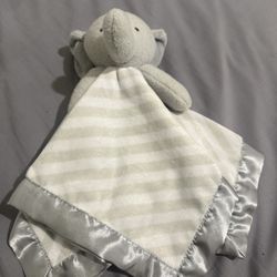 14" Cloud Island gray elephant striped security blanket plush stuffed