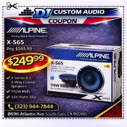 Alpine X Series Car Speakers 1 Set 6.5" 2-Way Coaxial Speaker System 330 Watts X-S65 🚨 Payment Options Available 🚨 No Credit Needed 🚨 