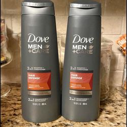 Set of 2 dove men HAIR DEFENSE shampoo conditioner set•12.6oz•all for $6