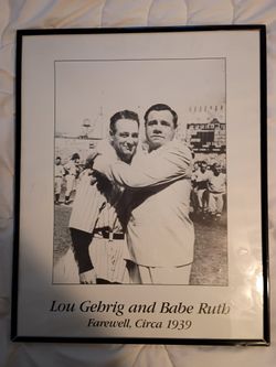 Babe Ruth And Lou Gehrig July 4, 1939 (Photo Taken On Gehrig Farwell Speech)