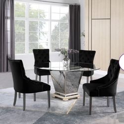 Glass Dining Table Set 