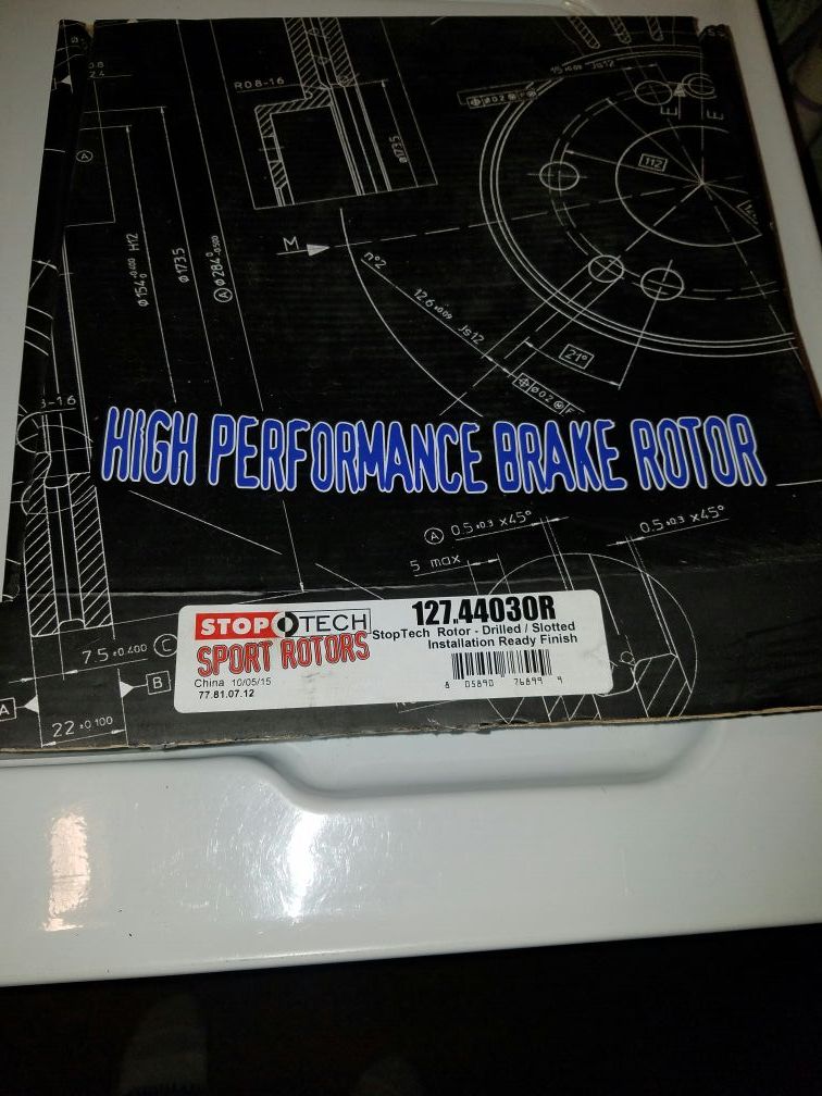 Front rotors drilled/slotted