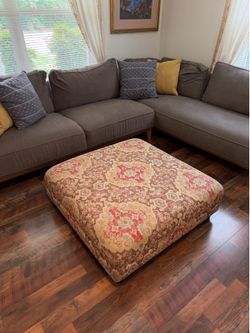 Huge 38" Boho Vintage Style Square Ottoman