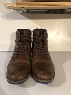 Brown Leather Boots with Zipper Size 9
