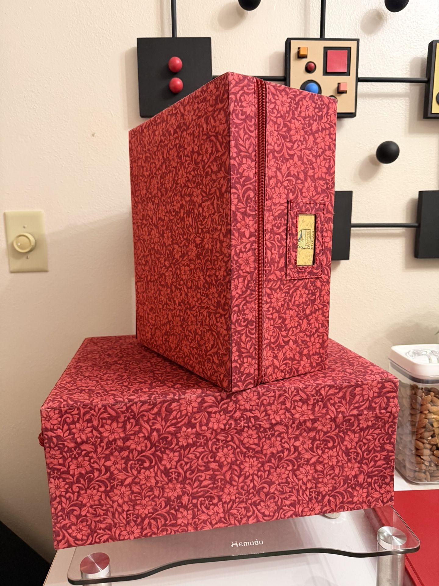 Two Decorative Red Boxes. 