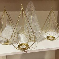 4 Decorative Metal Candle Holders New