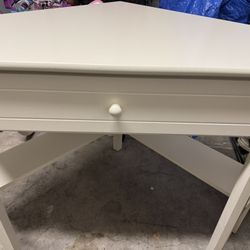 White Corner Desk With Drawer