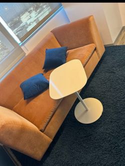 Brown suede couch