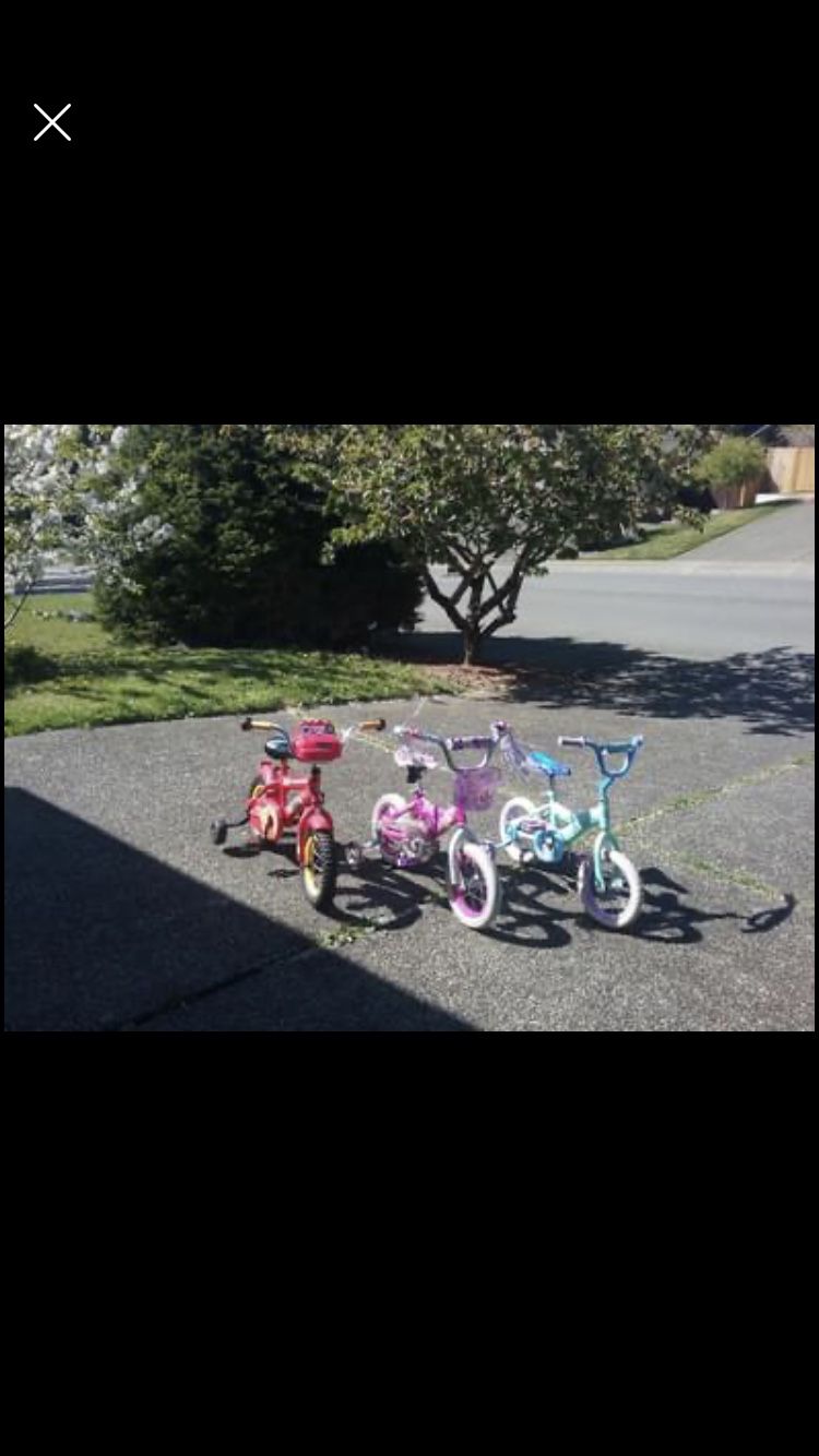 Child Kid Children Balance Bike 12" Wheels Bicycle Tricycle Trike Like New $35 Each