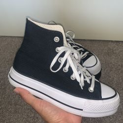 Converse White Top Lift Platform Black White
