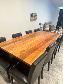 West Elm 6.5 foot dining table with 8 chairs