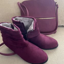 New Patrizia Suede Boot & Leather?  Purse - never worn