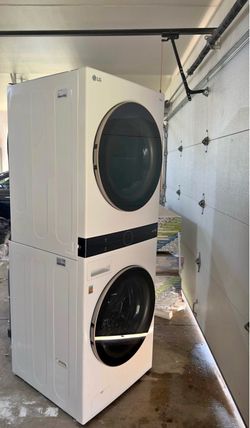 LG Stacked Washer Dryer Unit White