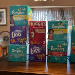 Diapers PAMPERS, HUGGIES, LUVS  Sizes See Description Sale!