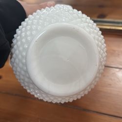 Milk Glass Hobnail Vase 