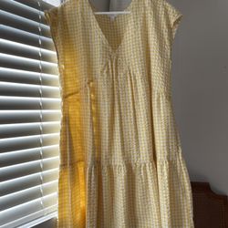 Yellow gingham dress