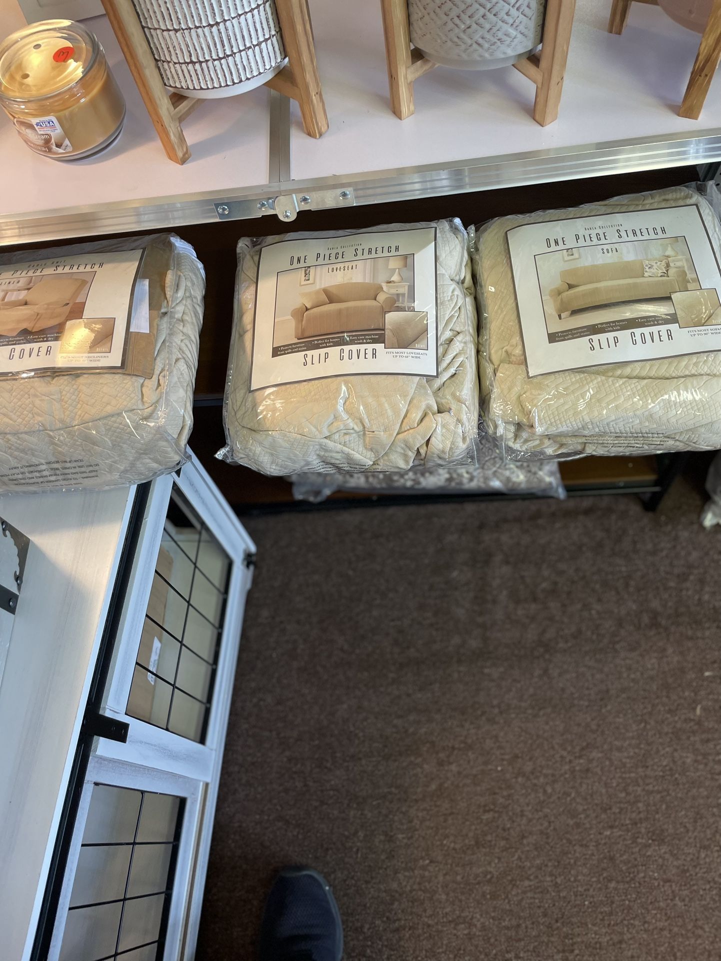 New Beige Sofa, Loveseat, Furniture Chair Covers In The Package