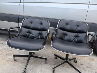 Vintage Knoll pollock leather office chairs