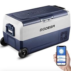 Bodegacooler 12 Volt Car Refrigerator + freezer, Portable Freezer, Car Fridge Dual Zone Wifi 38qt