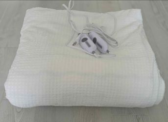 Heated Blanket Queen Size with Dual Control, Soft Flannel Heating Blanket, 4 Heating Levels