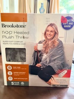 Brookstone heated plush throw 50 x 60