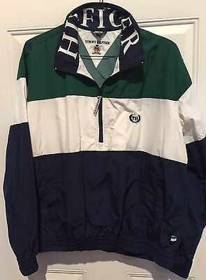 Vintage Tommy Hilfiger Sailing SPELL OUT Collar Jacket Zip Front  XL Unique