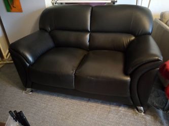 Global Furniture Black Vinyl Love Seat For Sale!!!