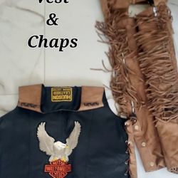 Leather Chaps, & Vest By Hudson Leather 