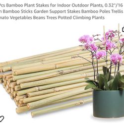 50pcs Bamboo Plant Stakes, 16” Long, New