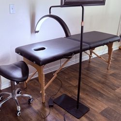 Eye Lashes/brow/facial Bed With  Lamp And Chair (Set)