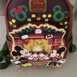Disney Loungefly “Mickey & Minnie Christmas” Backpack