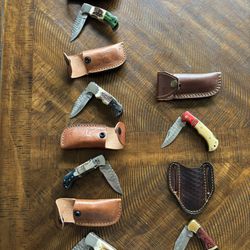 Damascus lock blade knives