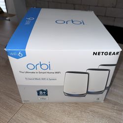 NETGEAR  Orbi Whole Home Tri-Band Mesh AX6000 Wi-Fi 6 System NEW open box