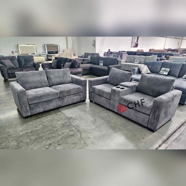 Corduroy 2 Piece Sofa And Loveseat Set