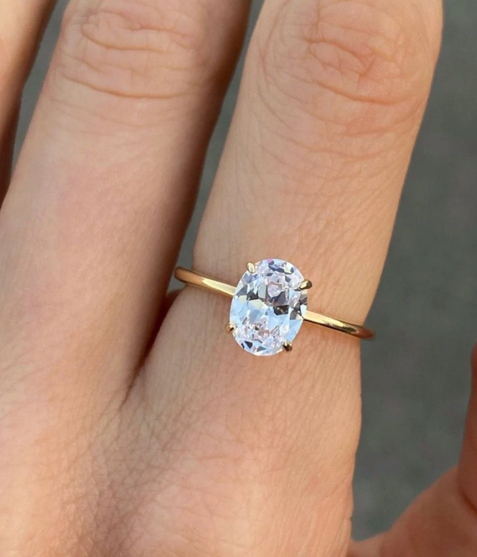 New! 1.25ct Oval engagement ring Gold Promise Diamond ring